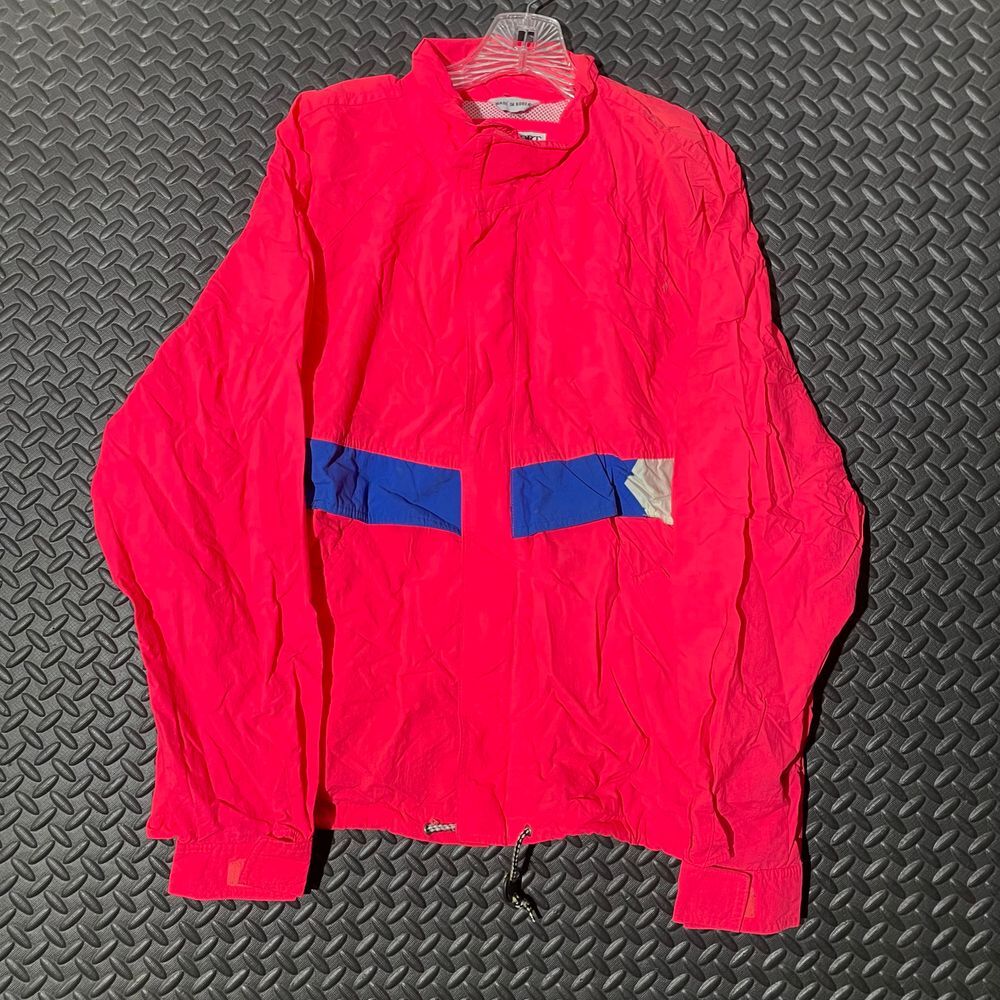 Vintage 80's Newport Blue Highlight Pink Windbreaker Jacket Athletic Women's L